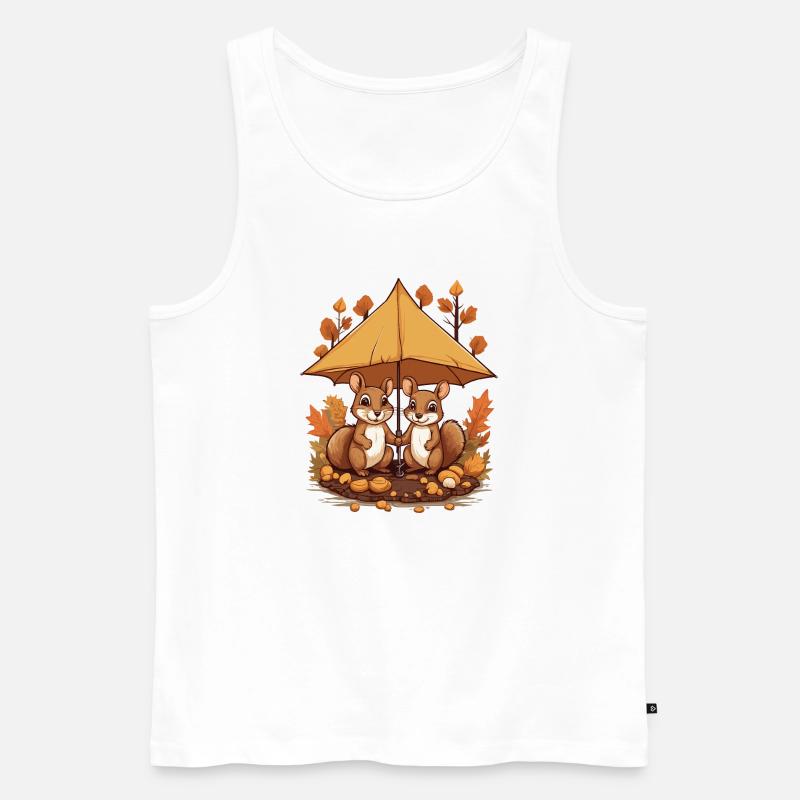 Süße Eichhörnchen - Männer Premium Bio Tank Top - Weiß