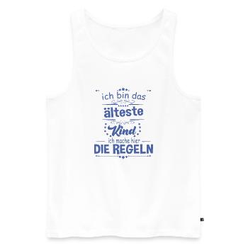 Ich bin das älteste Kind ich mache hier die Regeln - Männer Premium Bio Tank Top - Weiß - Vorne - Michal (187cm)
