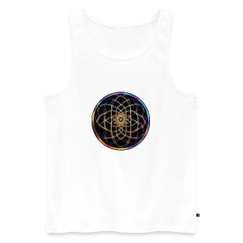 Regenbogen Mandala Kreismuster - Männer Premium Bio Tank Top - Weiß - Vorne - AI Model Male 178 light (178cm)