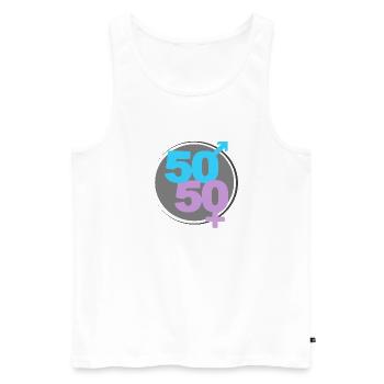 50/50 - Männer Premium Bio Tank Top - Weiß - Vorne - AI Model Male 178 light (178cm)