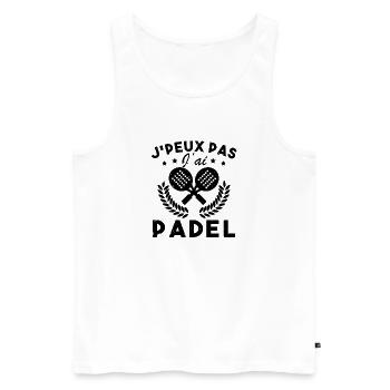 Je Peux Pas J'Ai Padel Joueur De Padel Padeliste - Débardeur bio Premium Homme - blanc - Devant - Michal (187cm)