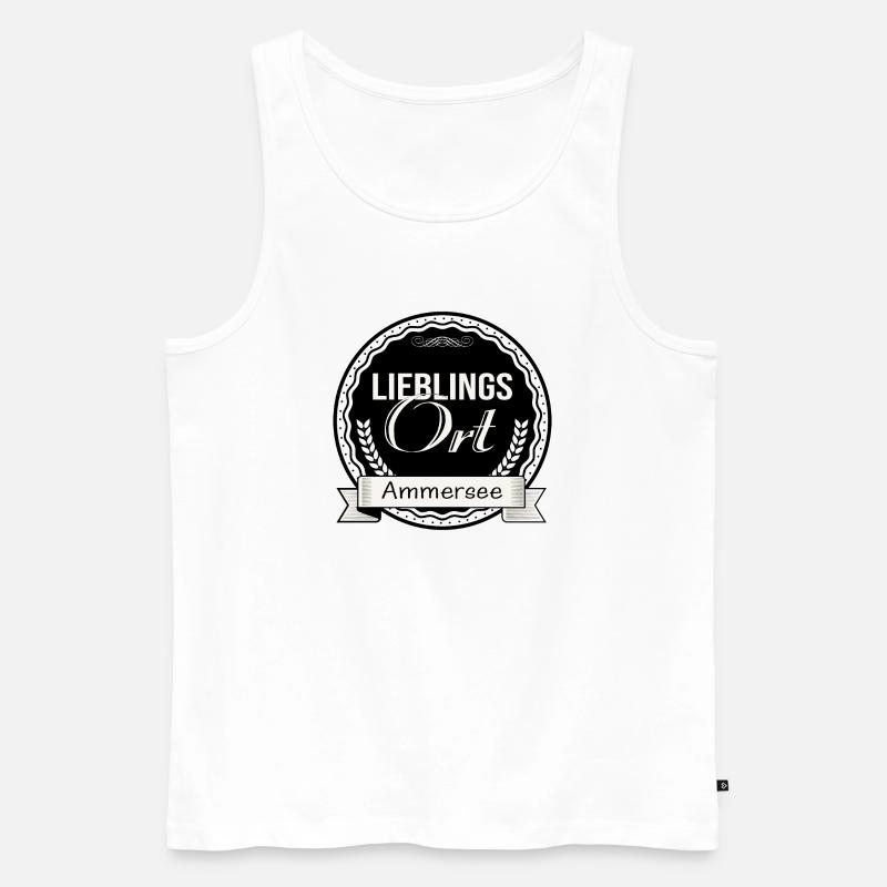 Lieblingsort Ammersee - Männer Premium Bio Tank Top - Weiß