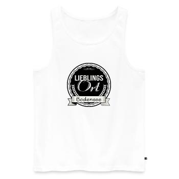Lieblingsort Bodensee - Männer Premium Bio Tank Top - Weiß - Vorne - Michal (187cm)