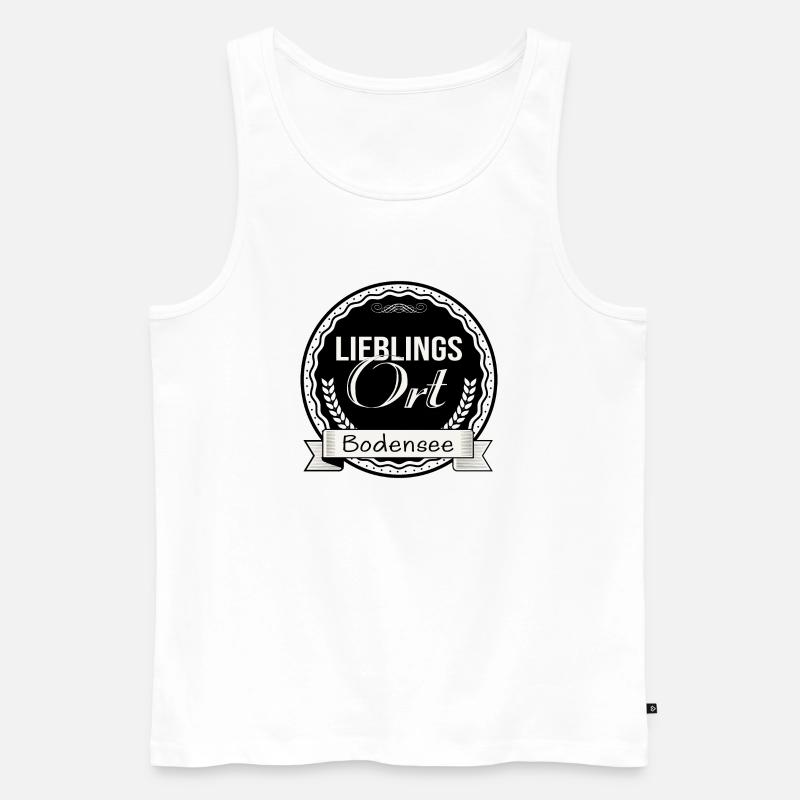 Lieblingsort Bodensee - Männer Premium Bio Tank Top - Weiß