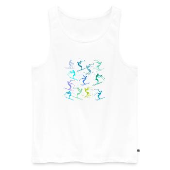 BEGINNERS SKIING SKI SLOPES - Men's Premium Organic Tank Top - white - Front - AI Model Male 178 light (178cm)