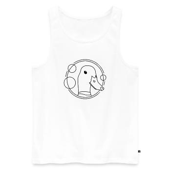 Canard dans un design géométrique - Débardeur bio Premium Homme - blanc - Devant - AI Model Male 178 light (178cm)