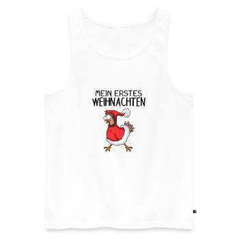 Weihnachtshuhn Frohe Weihnachten Huhn Baby Spruch - Männer Premium Bio Tank Top - Weiß - Vorne - Michal (187cm)