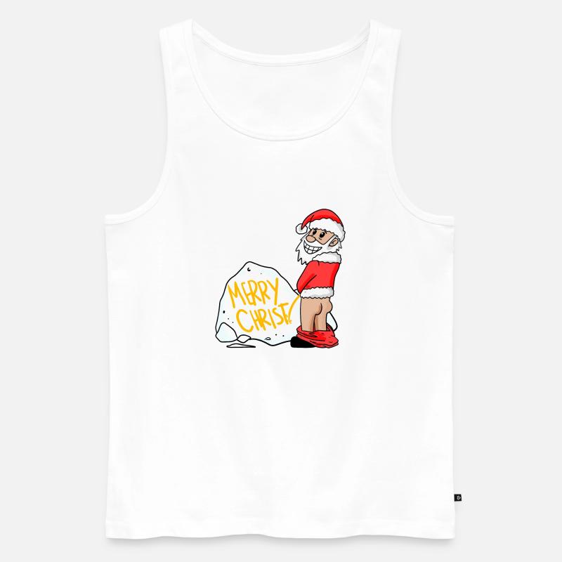 Weihnachtsmann lustig - Männer Premium Bio Tank Top - Weiß