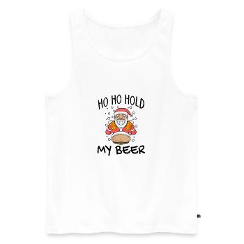 Weihnachtsmann Weihnachten Bier - Männer Premium Bio Tank Top - Weiß - Vorne - Michal (187cm)