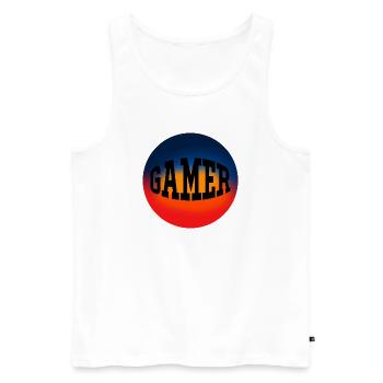 Gamer-Spielkonsole - Männer Premium Bio Tank Top - Weiß - Vorne - AI Model Male 178 light (178cm)