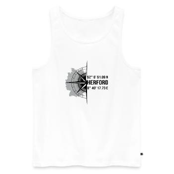 Koordinaten Herford - Männer Premium Bio Tank Top - Weiß - Vorne - Michal (187cm)