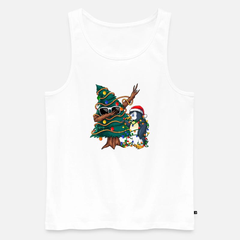 Dapping Tannenbaum -Dapping Weihnachtspullover - Männer Premium Bio Tank Top - Weiß