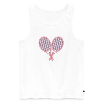 TENNIS RACKETS - TENNIS COUPLES - Men's Premium Organic Tank Top - white - Front - Michal (187cm)