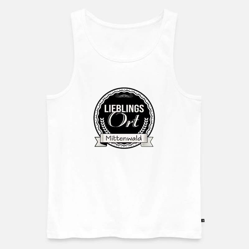 Lieblingsort Mittenwald - Männer Premium Bio Tank Top - Weiß