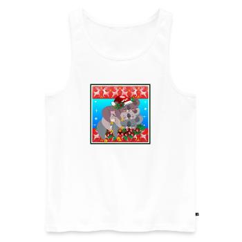 HÄSSLICHER WEIHNACHTSPULLOVER - KOALA BEAR FAMILY - Männer Premium Bio Tank Top - Weiß - Vorne - AI Model Male 178 light (178cm)