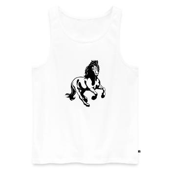 Friesian stallion galloping - Men's Premium Organic Tank Top - white - Front - AI Model Male 178 light (178cm)