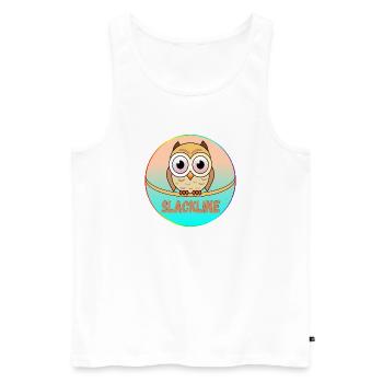 SLACKLINE EULEN - VOGEL - Männer Premium Bio Tank Top - Weiß - Vorne - Michal (187cm)