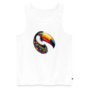 Tukan - Männer Premium Bio Tank Top - Weiß - Vorne - Michal (187cm)
