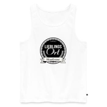 Lieblingsort Wustrow - Männer Premium Bio Tank Top - Weiß - Vorne - AI Model Male 178 light (178cm)