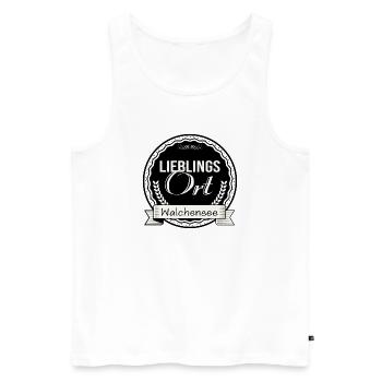 Lieblingsort Walchensee - Männer Premium Bio Tank Top - Weiß - Vorne - AI Model Male 178 light (178cm)