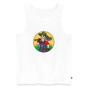 Farmer Job Work Earn Money Worker - Men's Premium Organic Tank Top - white - Front - Michal (187cm)