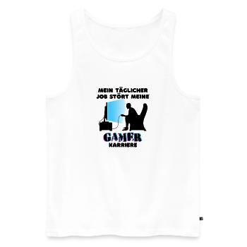 Gamer Job Statement Karriere Arbeit Workaholic - Männer Premium Bio Tank Top - Weiß - Vorne - AI Model Male 178 light (178cm)