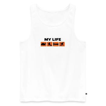 Job Statement Worker Success Make Money - Men's Premium Organic Tank Top - white - Front - AI Model Male 178 light (178cm)