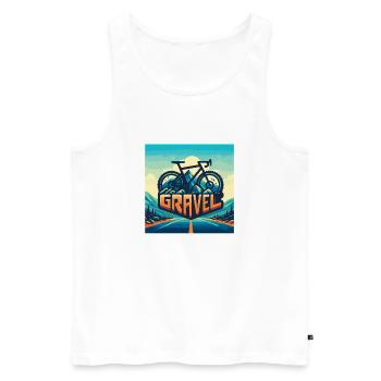 T-shirt GRAVEL - Débardeur bio Premium Homme - blanc - Devant - Michal (187cm)