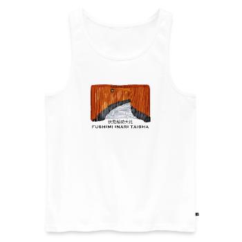 Japan, Kyoto, Fushimi Inari Taisha Torii Zeichnung - Männer Premium Bio Tank Top - Weiß - Vorne - AI Model Male 178 light (178cm)