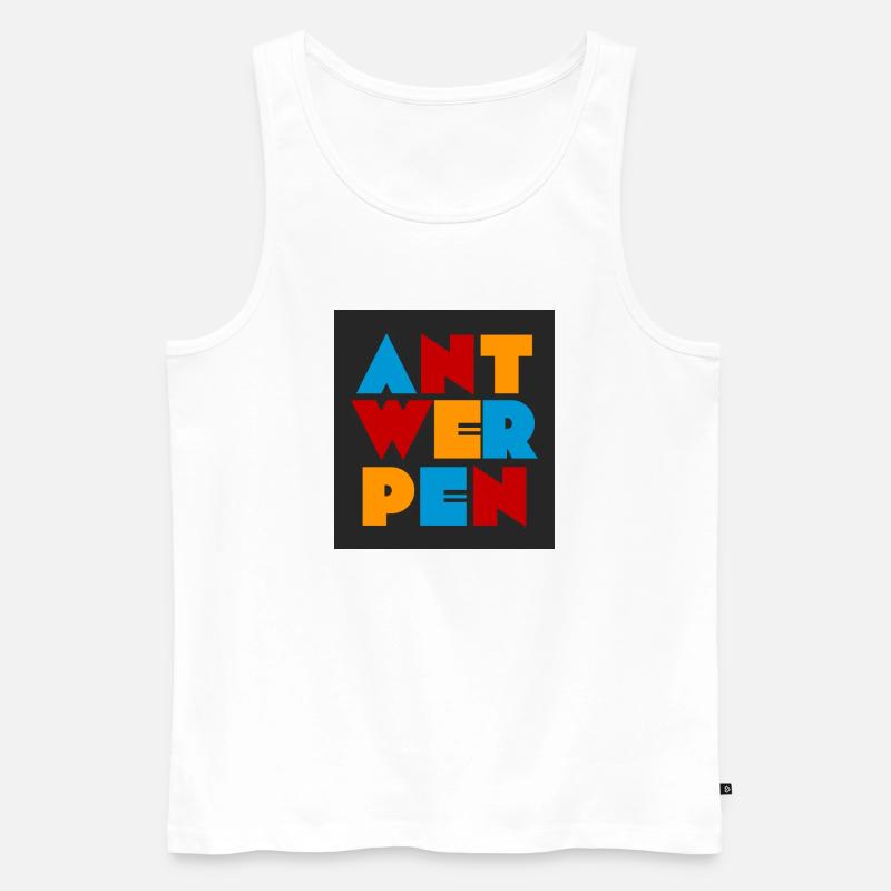 Antwerpen - Antwerp - Männer Premium Bio Tank Top - Weiß