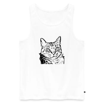 Katze Tigerkatze Katzenshirt Geschenk - Männer Premium Bio Tank Top - Weiß - Vorne - AI Model Male 178 light (178cm)