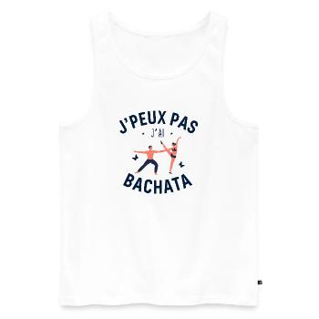 J Peux Pas J Ai Bachata - Débardeur bio Premium Homme - blanc - Devant - Michal (187cm)