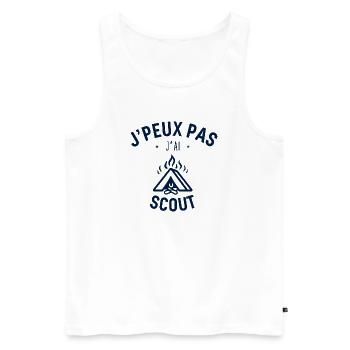 J peux pas j ai Scout - Débardeur bio Premium Homme - blanc - Devant - Michal (187cm)