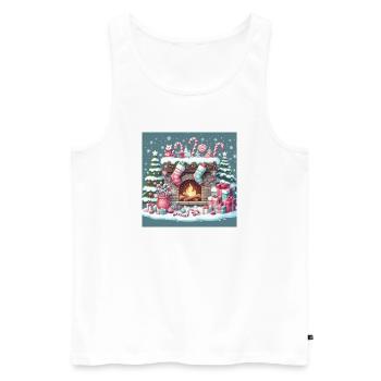Weihnachts Design 5 - Männer Premium Bio Tank Top - Weiß - Vorne - Michal (187cm)