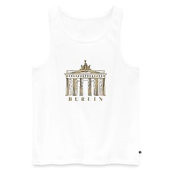 Brandenburger Tor in Berlin, Deutschland - Männer Premium Bio Tank Top - Weiß - Vorne - Michal (187cm)