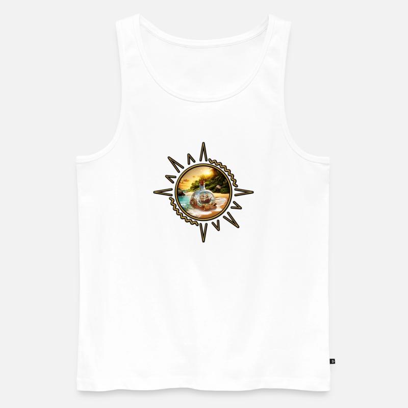 Einzigartige und überraschende Flasche mit Boot - Männer Premium Bio Tank Top - Weiß