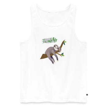 Faultier i'm not lazy - Männer Premium Bio Tank Top - Weiß - Vorne - AI Model Male 178 light (178cm)