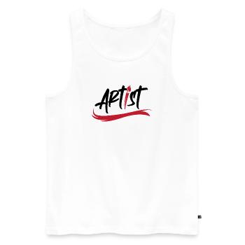 artist brush logo art icon brush stroke icon - Men's Premium Organic Tank Top - white - Front - AI Model Male 178 light (178cm)