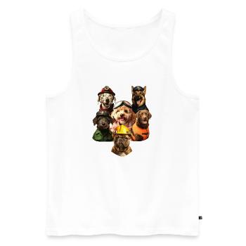 Freunde für alle Felle - Männer Premium Bio Tank Top - Weiß - Vorne - Michal (187cm)