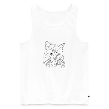 Chat - Débardeur bio Premium Homme - blanc - Devant - AI Model Male 178 light (178cm)