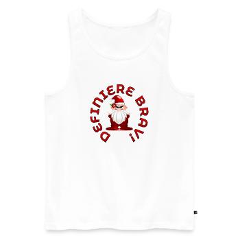 Lustige Weihnachtssprüche BRAV SEIN WEIHNACHTSMANN - Männer Premium Bio Tank Top - Weiß - Vorne - AI Model Male 178 light (178cm)
