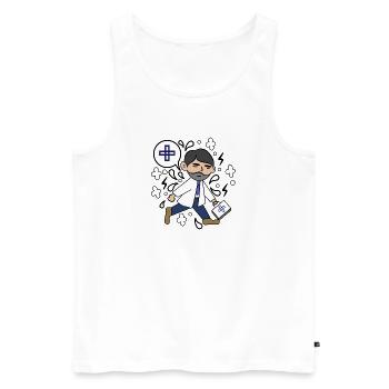 Doctor Career Workaholic Job Work Profession Success - Men's Premium Organic Tank Top - white - Front - AI Model Male 178 light (178cm)