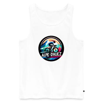 Alpe D'Huez, legendärer Aufstieg für Enthusiasten - Männer Premium Bio Tank Top - Weiß - Vorne - AI Model Male 178 light (178cm)
