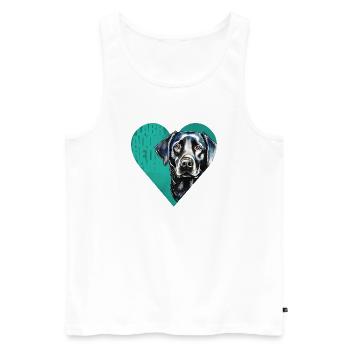 Labrador Retriever Portrait - Débardeur bio Premium Homme - blanc - Devant - Michal (187cm)