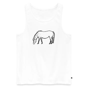 Horse black - Men's Premium Organic Tank Top - white - Front - AI Model Male 178 light (178cm)