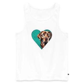 Labrador Retriever Portrait - Débardeur bio Premium Homme - blanc - Devant - Michal (187cm)