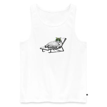 Cat Vacation - Men's Premium Organic Tank Top - white - Front - AI Model Male 178 light (178cm)