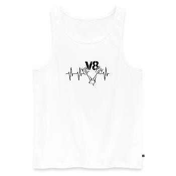 v8 engine pulse cars piston heartbeat tuning icon - Men's Premium Organic Tank Top - white - Front - AI Model Male 178 light (178cm)