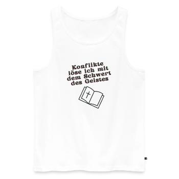 Schwert des Geistes - Männer Premium Bio Tank Top - Weiß - Vorne - Michal (187cm)