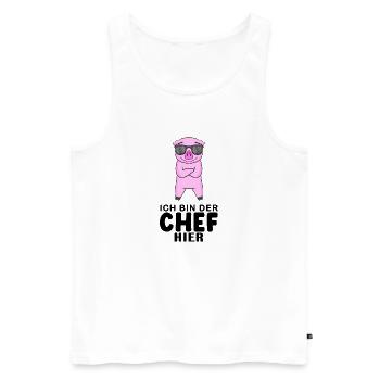 Chef Spruch - Männer Premium Bio Tank Top - Weiß - Vorne - AI Model Male 178 light (178cm)